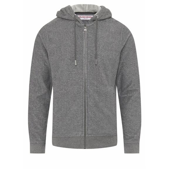 Orlebar Brown Mathers Hoodie Piranha Gray Marl Size L Men Cotton Full Zip NWT